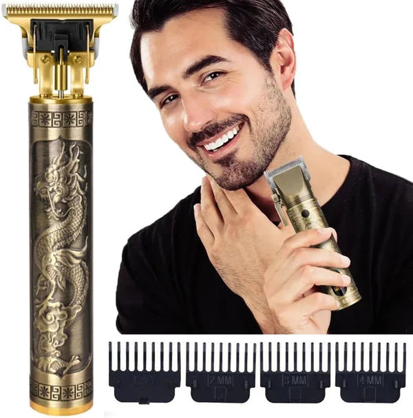 Vintage T9 Rechargeable Hair Trimmer - Premium Metal Body
