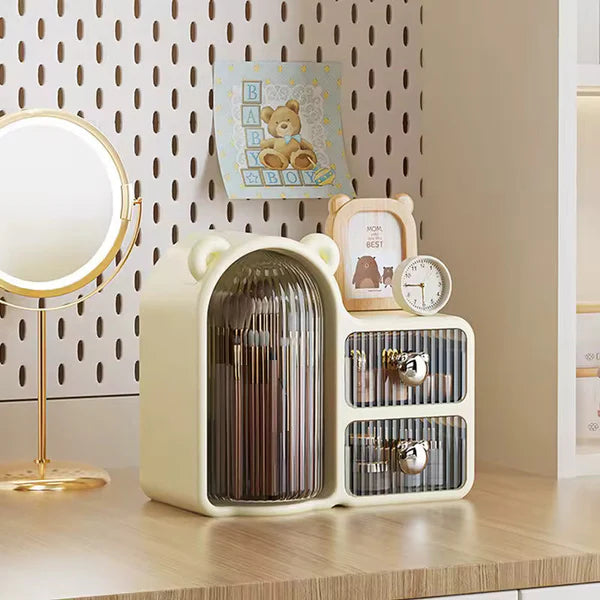 360° Rotating Makeup Organizer - Dust-Proof Beauty Storage Box