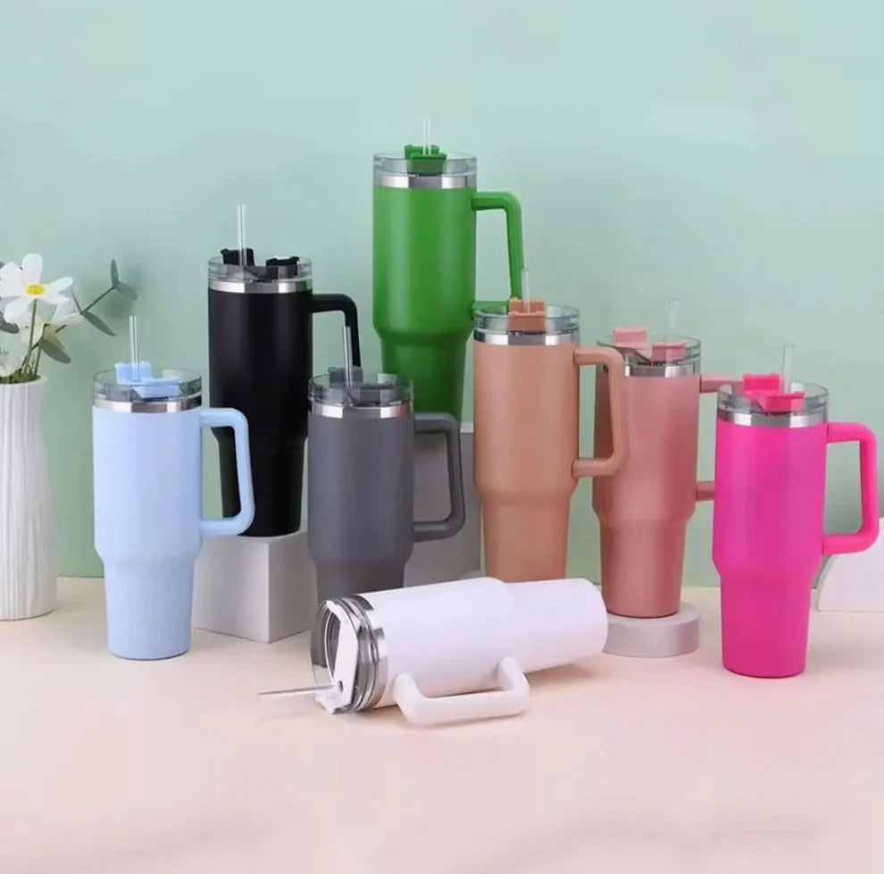 1200ml Steel Tumbler with Straw – Multi Colors, Best Seller