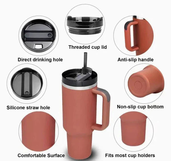 1200ml Steel Tumbler with Straw – Multi Colors, Best Seller