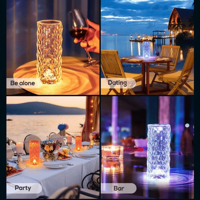 Crystal Diamond Table Lamp – RGB 16 Color Touch & Remote Control