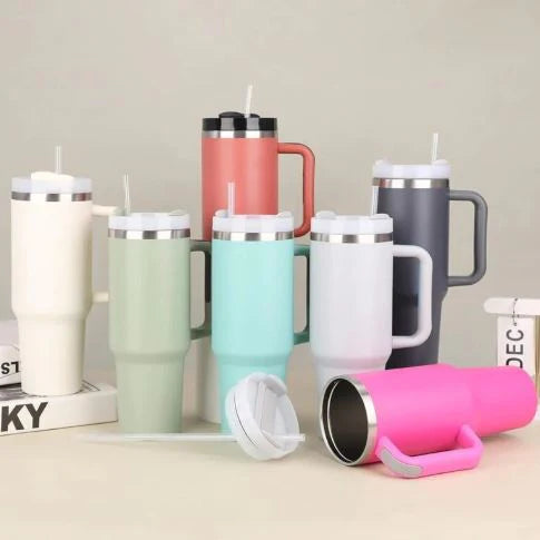 1200ml Steel Tumbler with Straw – Multi Colors, Best Seller