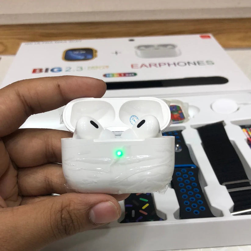 i20 Ultra Max Smartwatch Suit , 10-in-1 Set with AirPods Pro