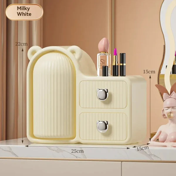 360° Rotating Makeup Organizer - Dust-Proof Beauty Storage Box