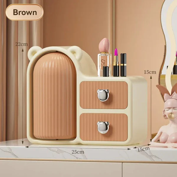 360° Rotating Makeup Organizer - Dust-Proof Beauty Storage Box