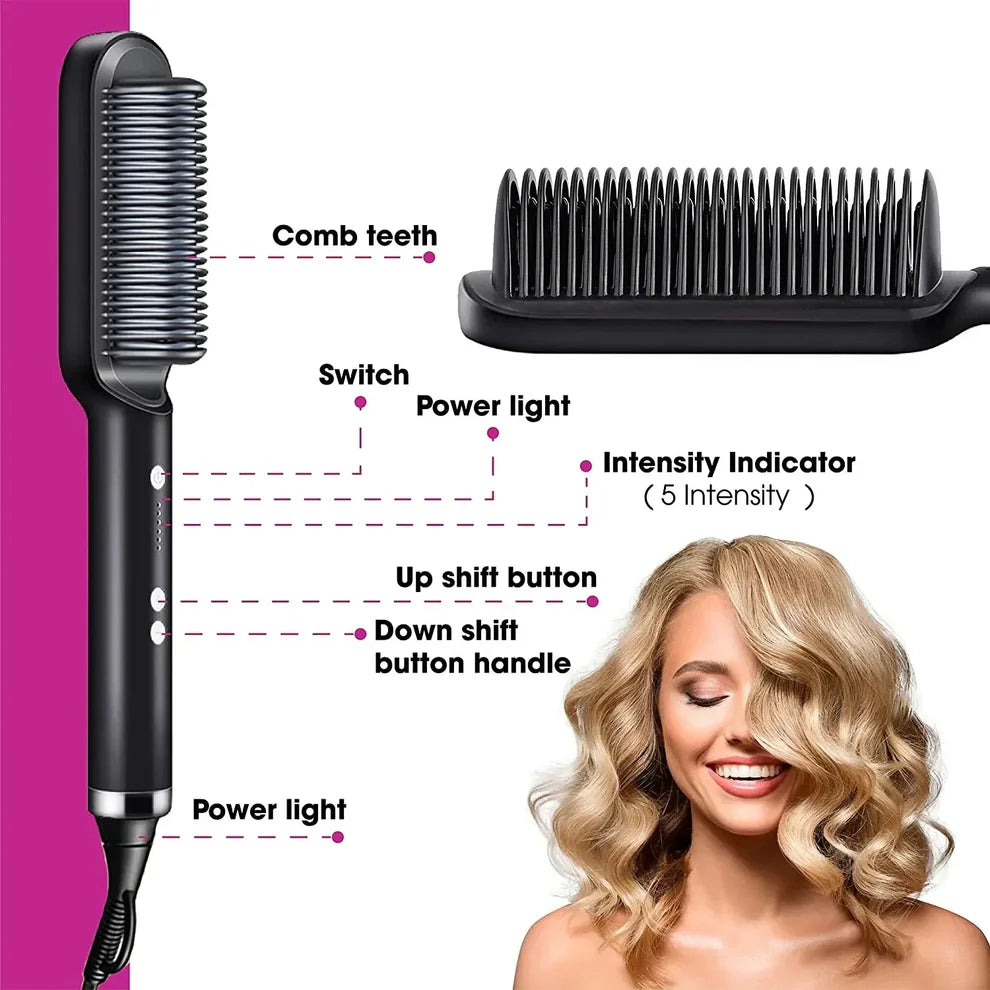 Professional 909B Electric Hair Straightener Brush