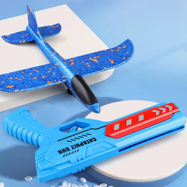 Catapult Glider Gun Toy –Glow Foam Plane Launcher with 10M Range