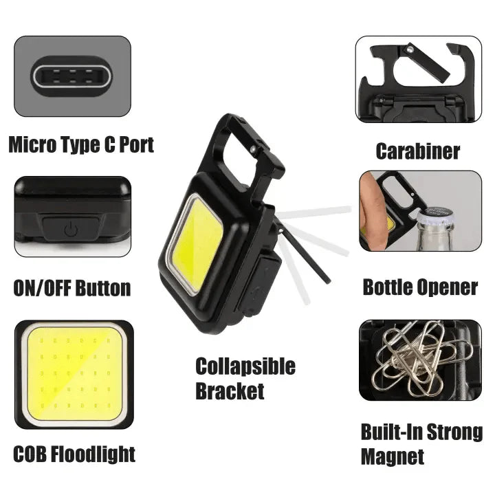 COB Keychain Light | Rechargeable | 3 Modes