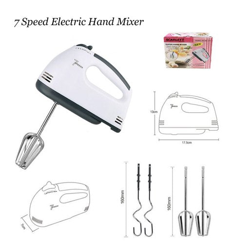 Scarlett 7-Speed Electric Egg Beater & Hand Mixer
