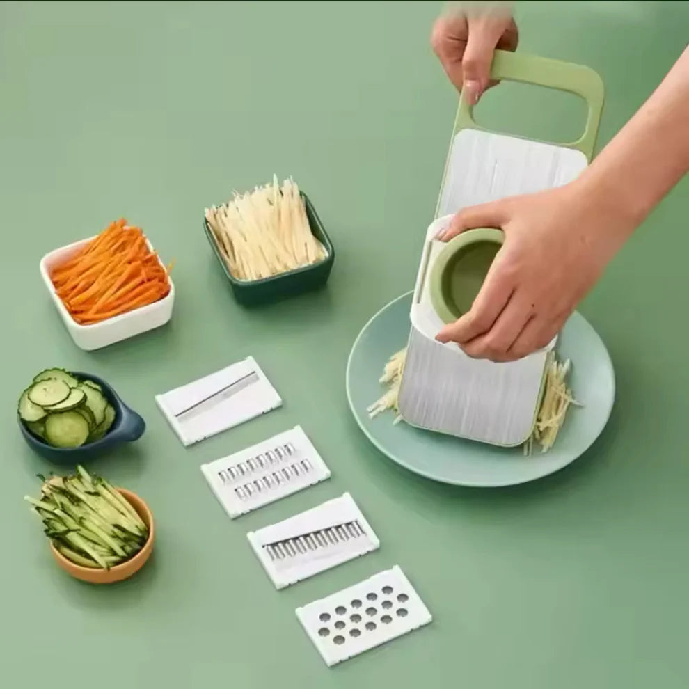 Stainless Steel 5-in-1 Vegetable Cutter - Multi Functional Slicer