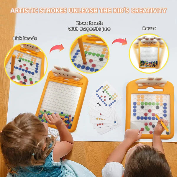 Magnetic Doodle Board, Fun Educational Toy with Dot Beads