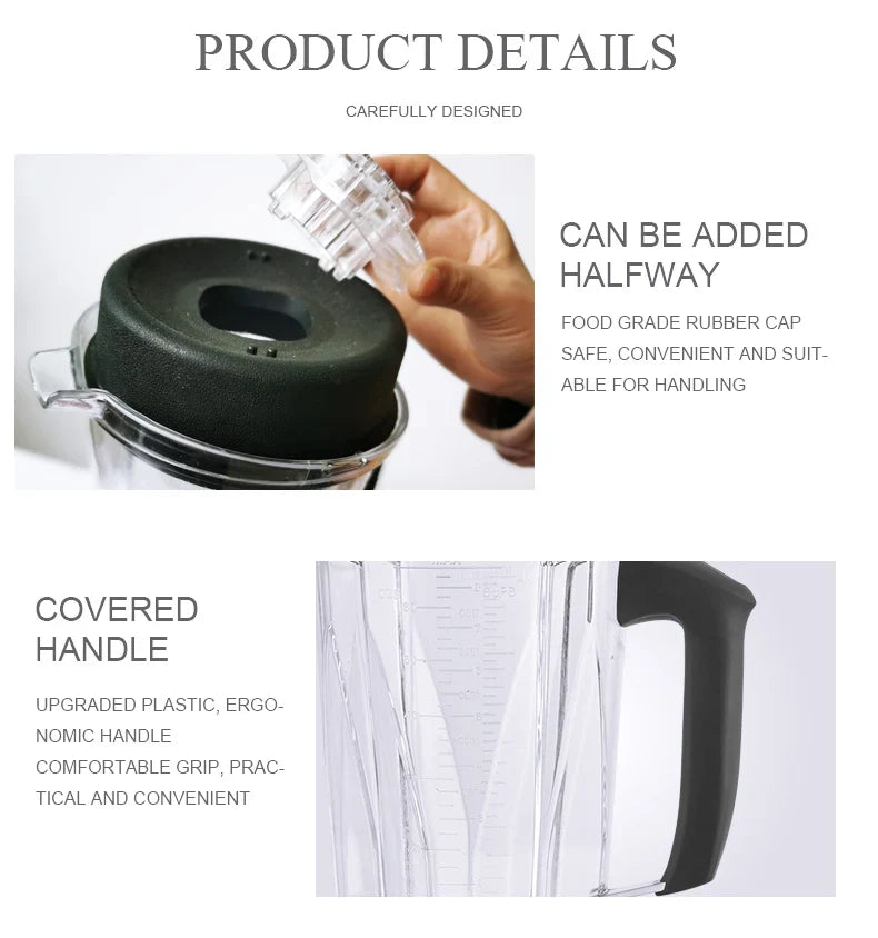 2-in-1 Electric Blender with Durable 2.0L Jug & 2400W Power