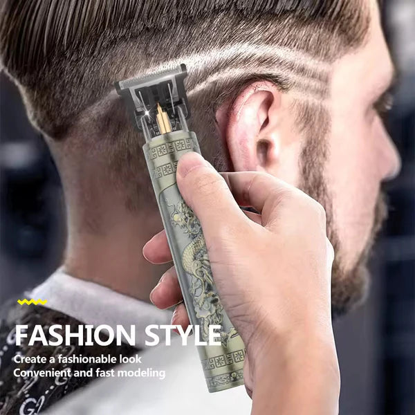 Vintage T9 Rechargeable Hair Trimmer - Premium Metal Body
