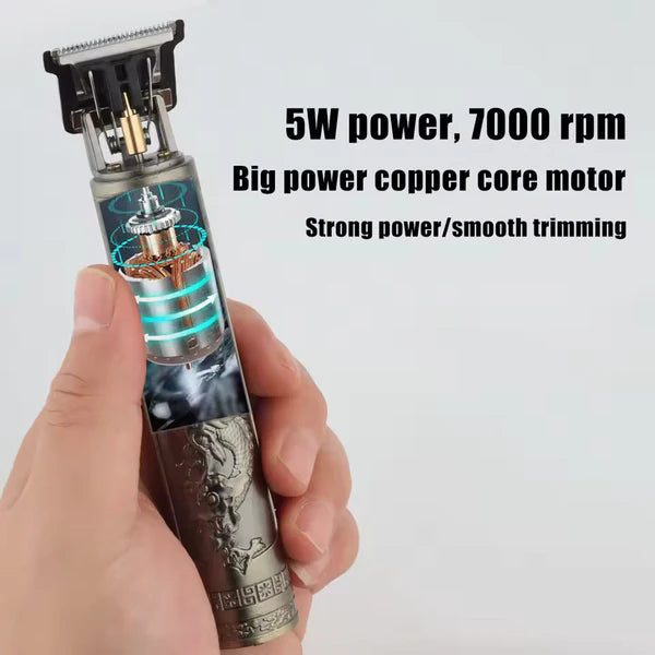 Vintage T9 Rechargeable Hair Trimmer - Premium Metal Body
