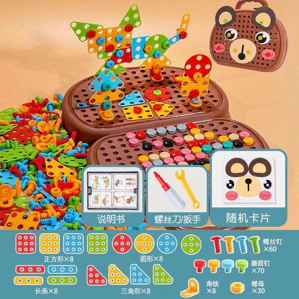 DIY Screw Puzzle Tool Suitcase Set