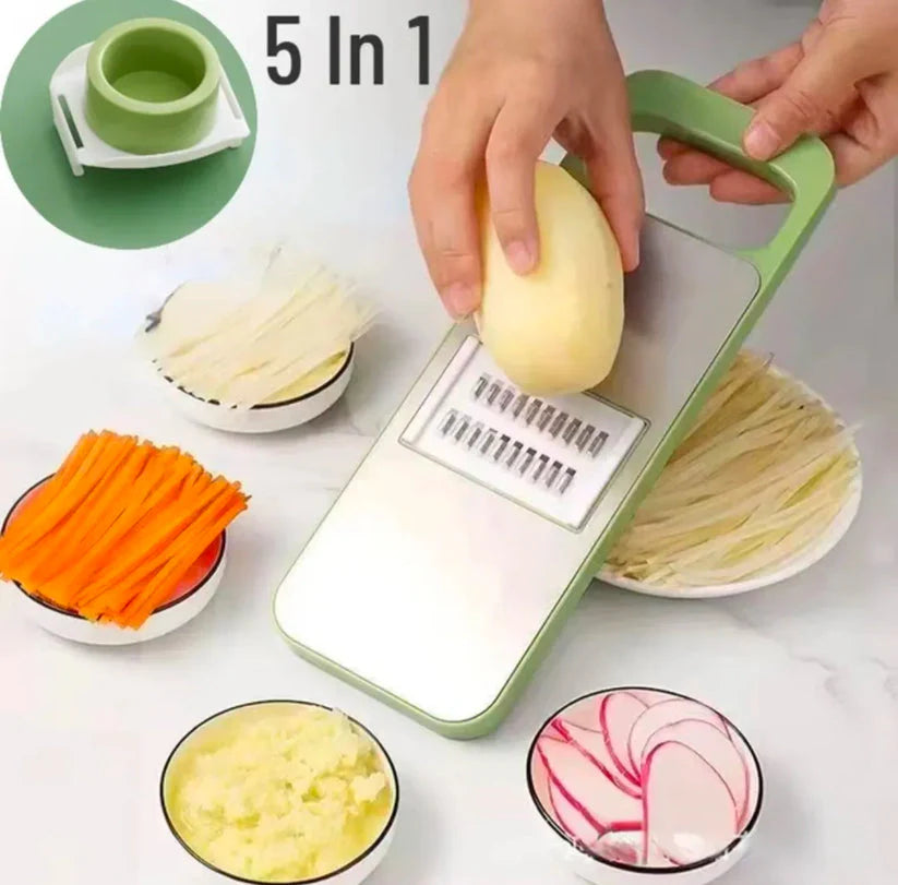 Stainless Steel 5-in-1 Vegetable Cutter - Multi Functional Slicer