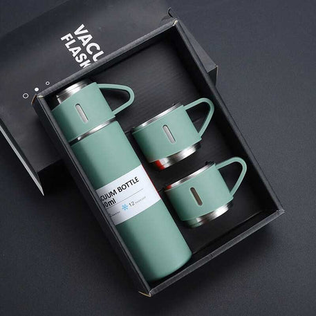 3-Piece Stainless Steel Double-Wall Vacuum Flask Set