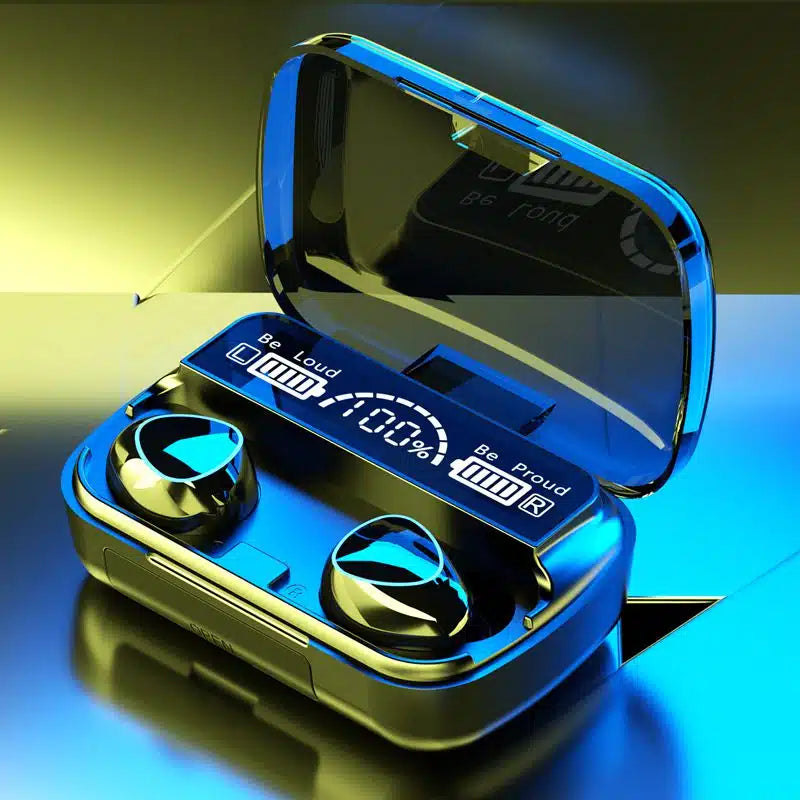 Black M10 TWS Wireless Earbuds - Bluetooth 5.1 + Charging Case