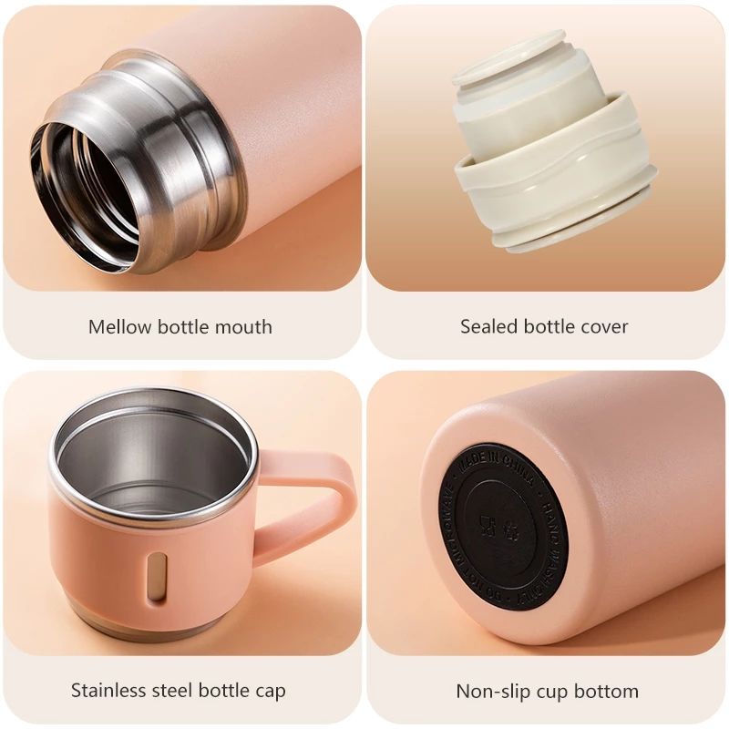 3-Piece Stainless Steel Double-Wall Vacuum Flask Set